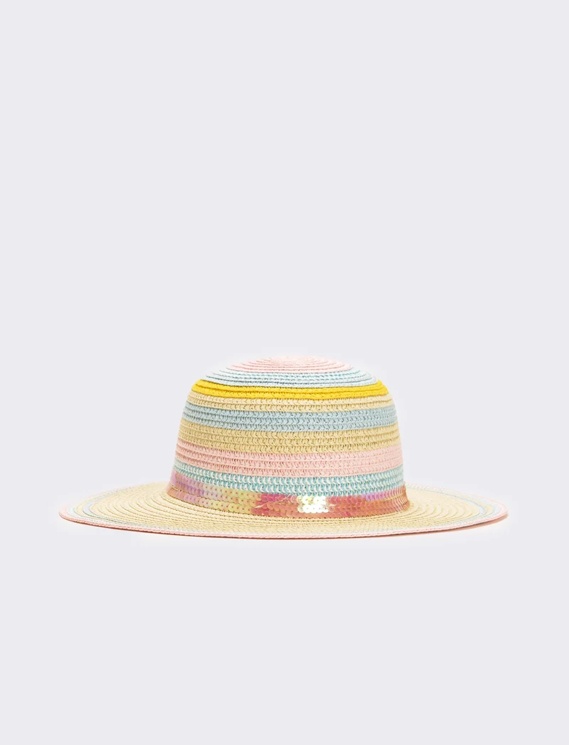 Cappello bambina falda larga con pailletes - Rosa