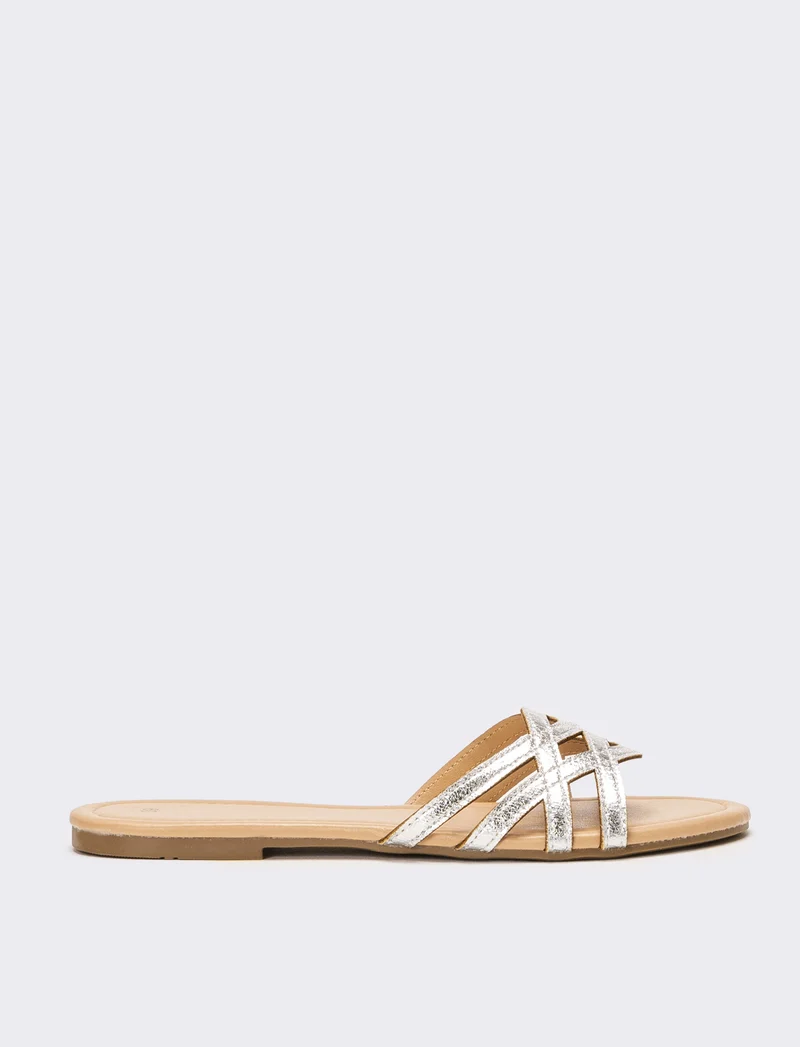Mule da donna incrociata - Argento