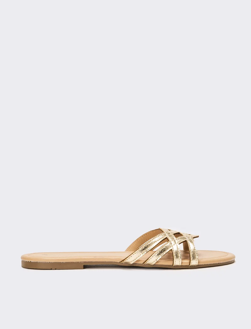 Mule da donna incrociata - Oro
