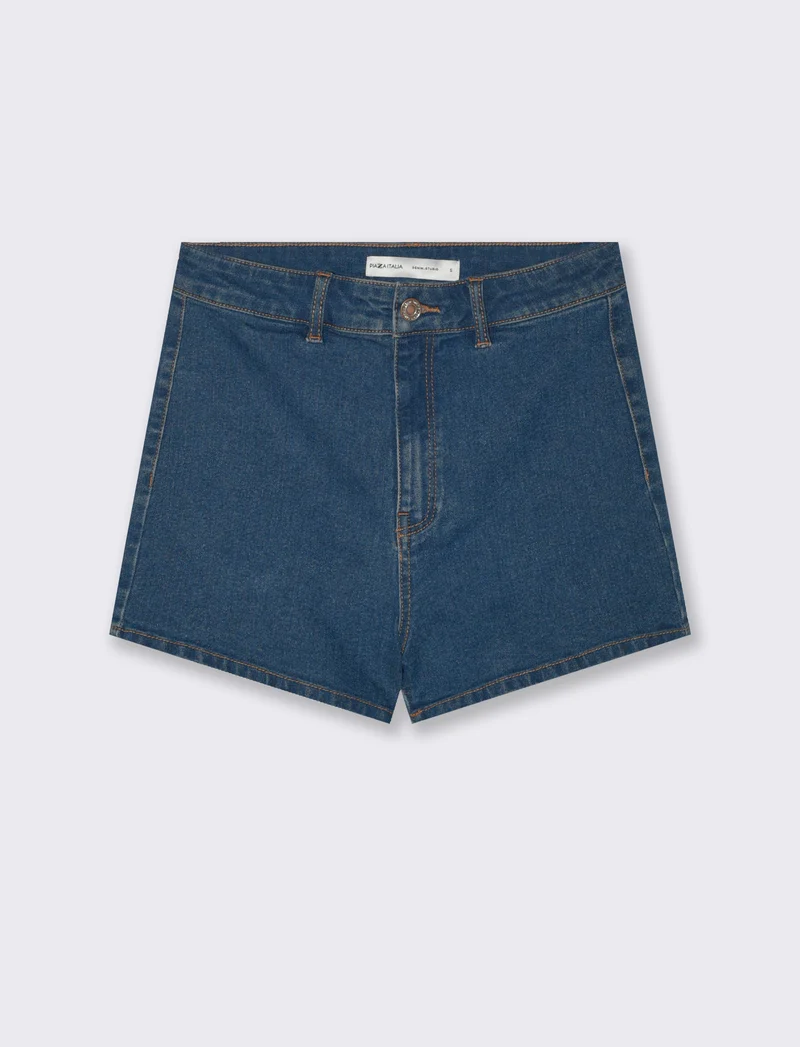 Short vita alta da donna - DENIM SCURO