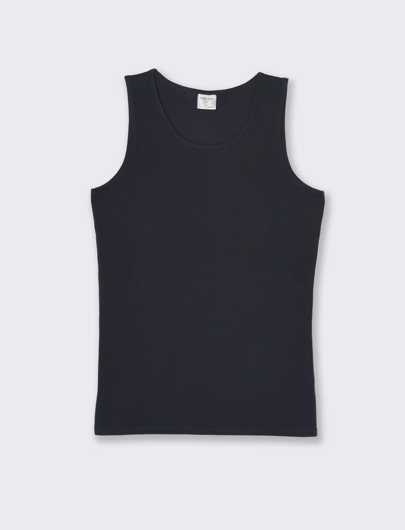 Canotta basic in cotone elasticizzato da uomo - Blu