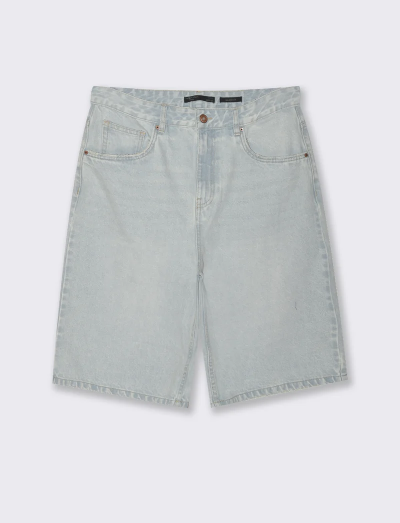 Bermuda di jeans skater da uomo - Denim chiaro