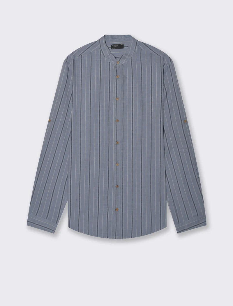 Camicia coreana a righe da uomo - CARTA DA ZUCCHERO