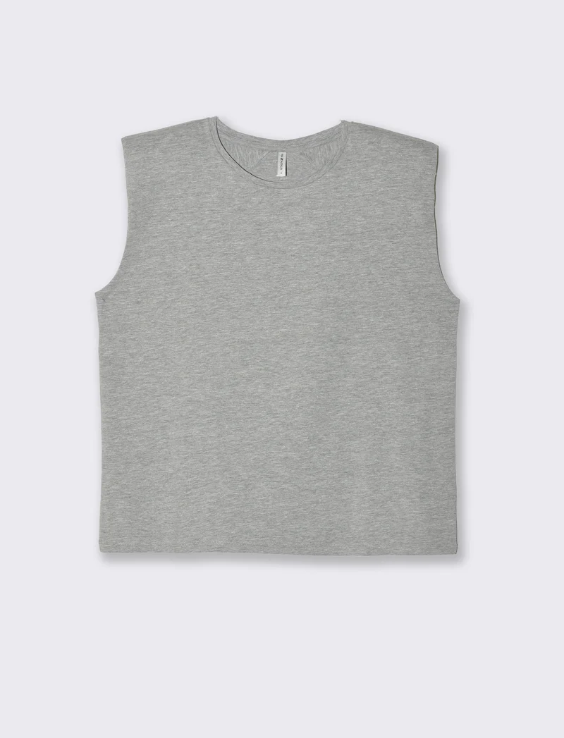 T-shirt con spalline da donna - Grigio mel.