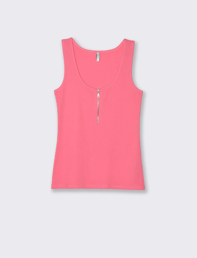 Top con zip da donna - Geranio