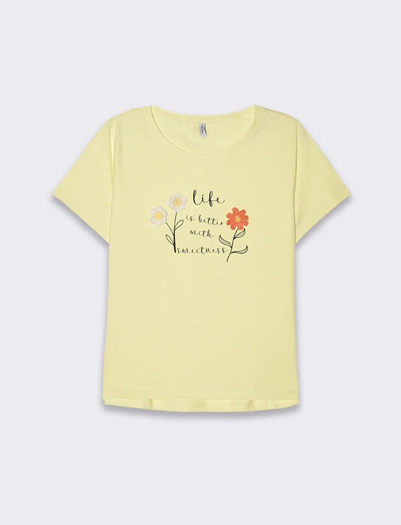 T-shirt con stampa e applicazioni da donna - var 3