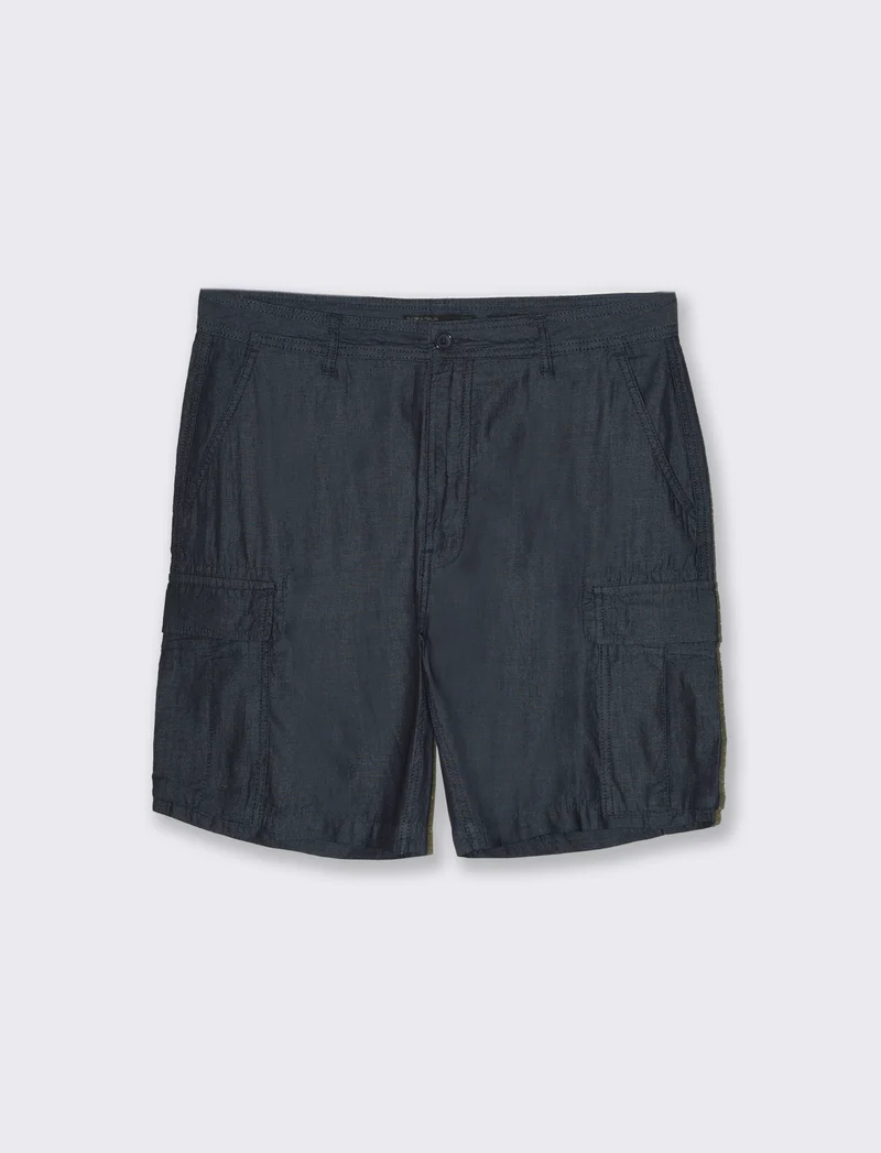 Bermuda leggero cargo fit da uomo - DENIM SCURO