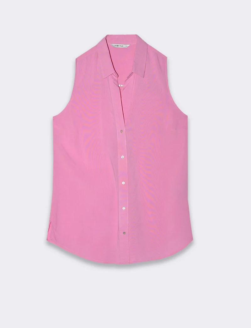 Camicia giro manica da donna - Rosa