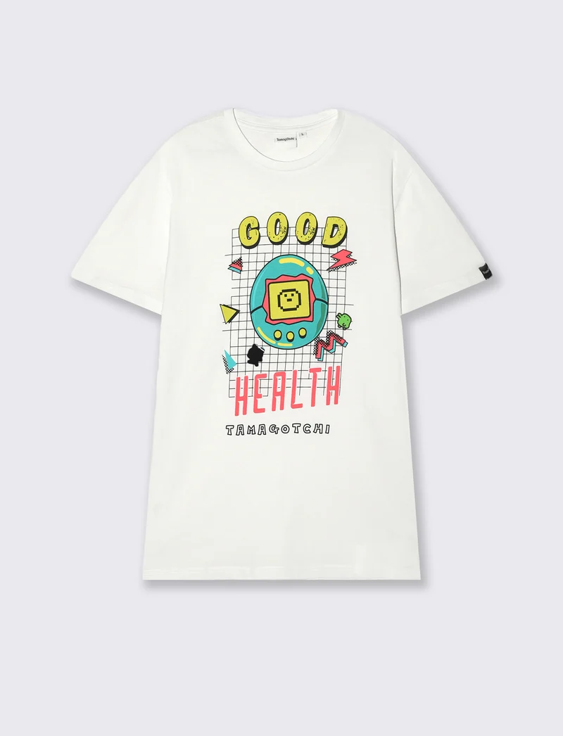 T-shirt stampa tamagotchi da uomo - Bianco
