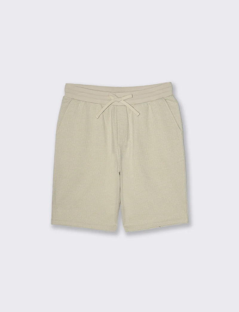 Bermuda jogger struttura waffle da uomo - Grigio ghiaccio
