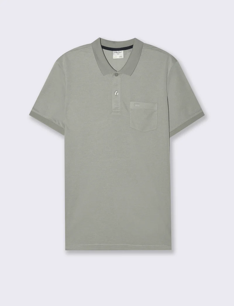Polo basica con taschino da uomo - Verde