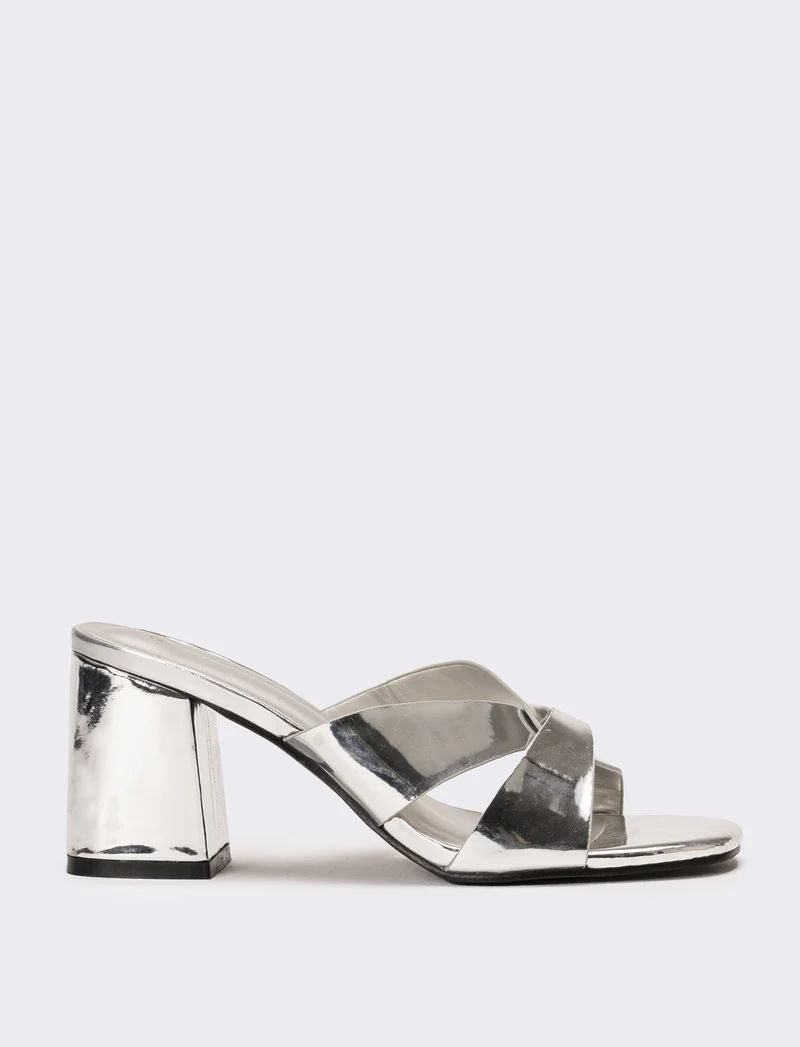 Mule da donna metallizata - Argento