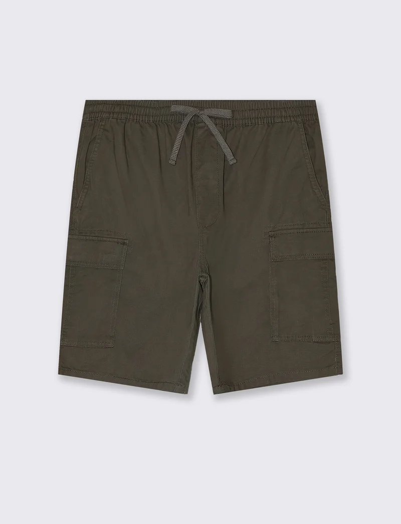 Bermuda cargo in twill da uomo - Verde kaki
