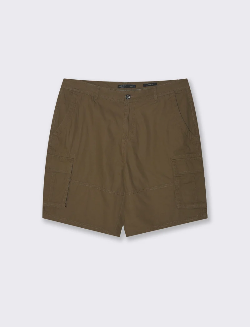 Bermuda cargo in tessuto ripstop da uomo - Verde kaki