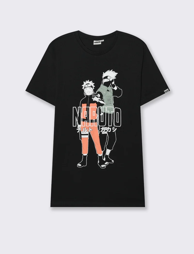 T-shirt stampa naruto da uomo - Nero