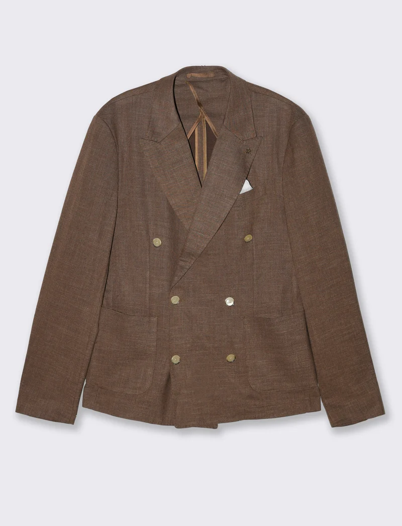 Blazer doppio petto da completo formal fit da uomo - Moro