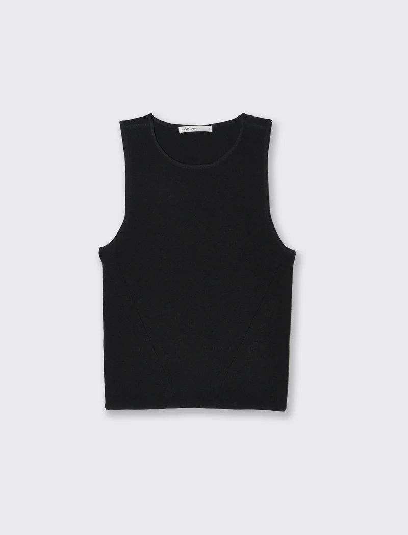Top in maglia da donna - Nero