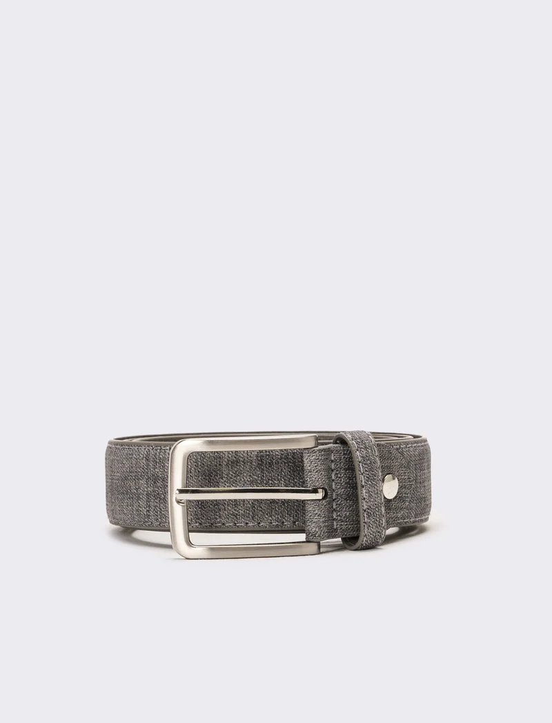 Cintura uomo effetto tessuto - Grigio