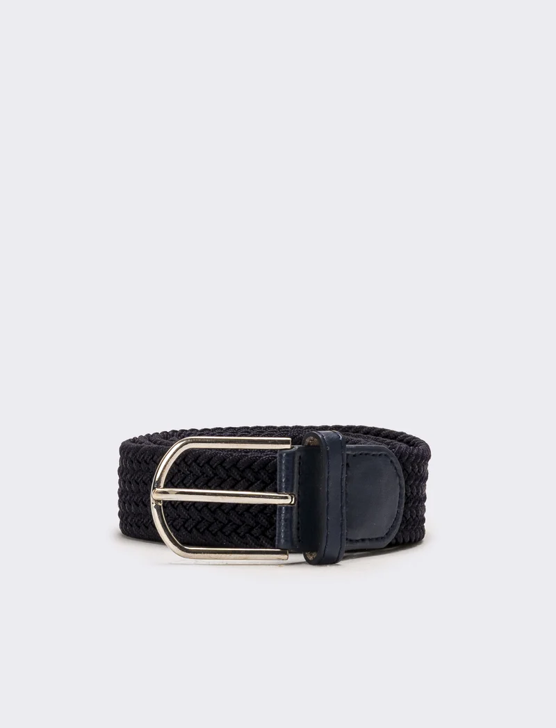 Cintura elastica intrecciata uomo - Blu