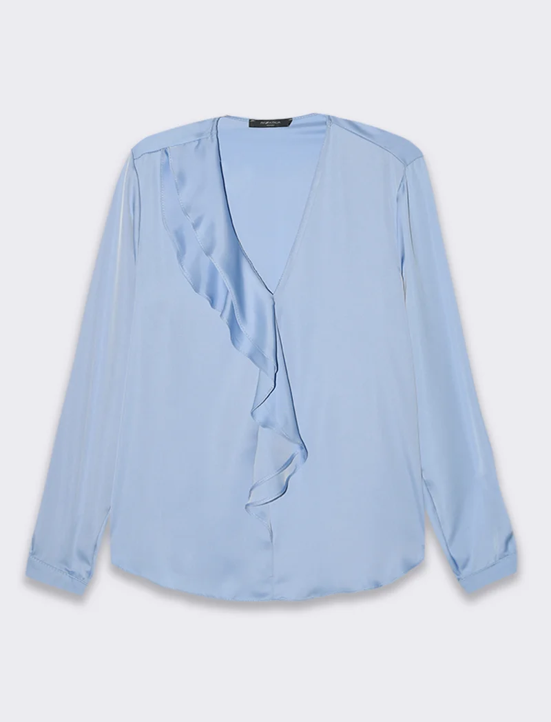 Casacca con rouches - Azzurro cielo