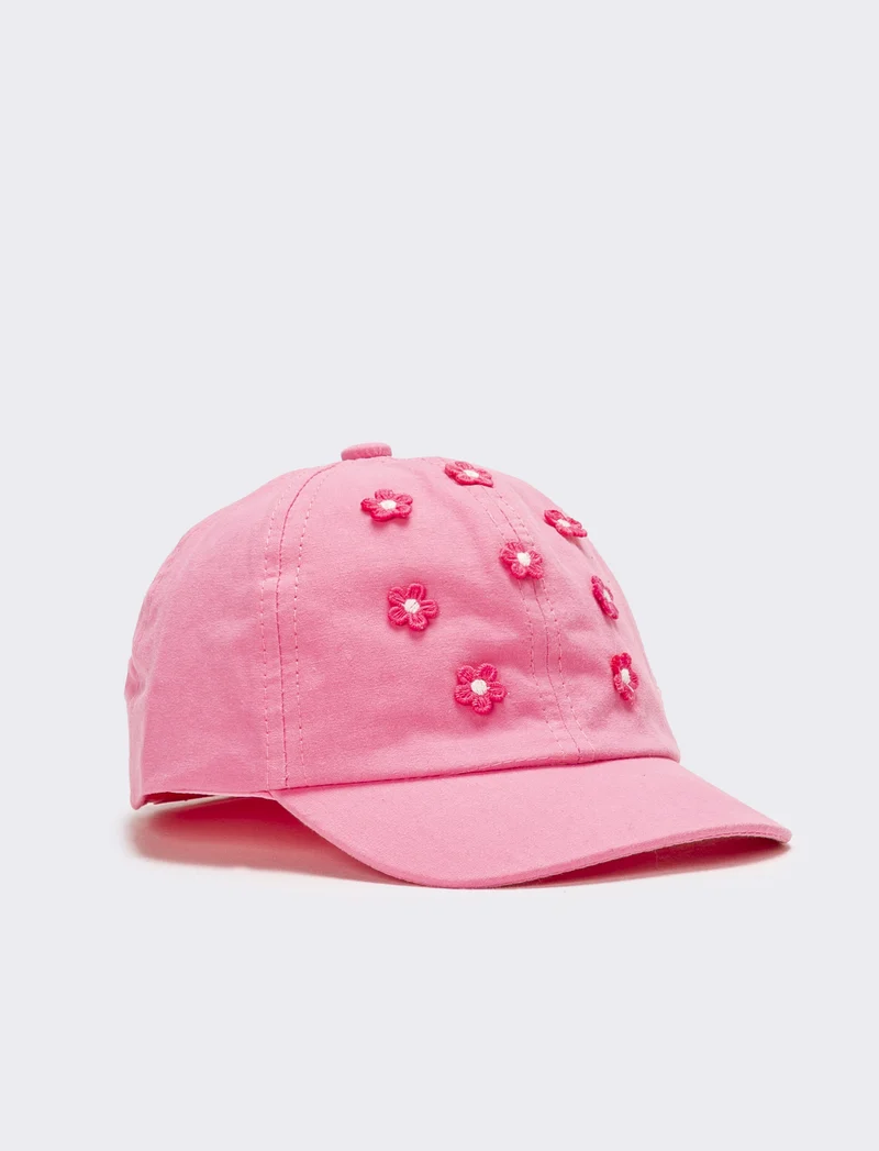 Cappello bambina baseball con margherite - Fuxia