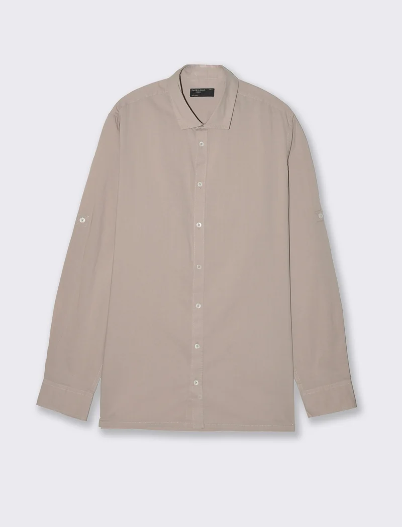 Camicia in voile da uomo - Beige