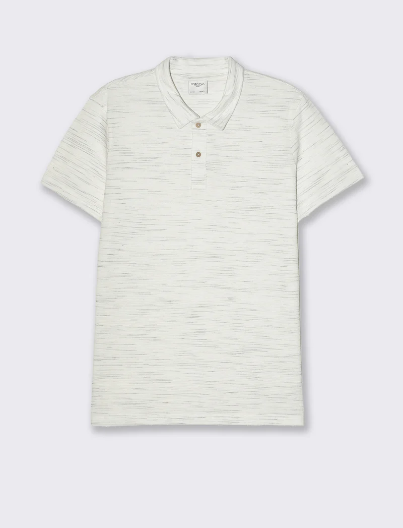 Polo struttura slub injected da uomo - Bianco
