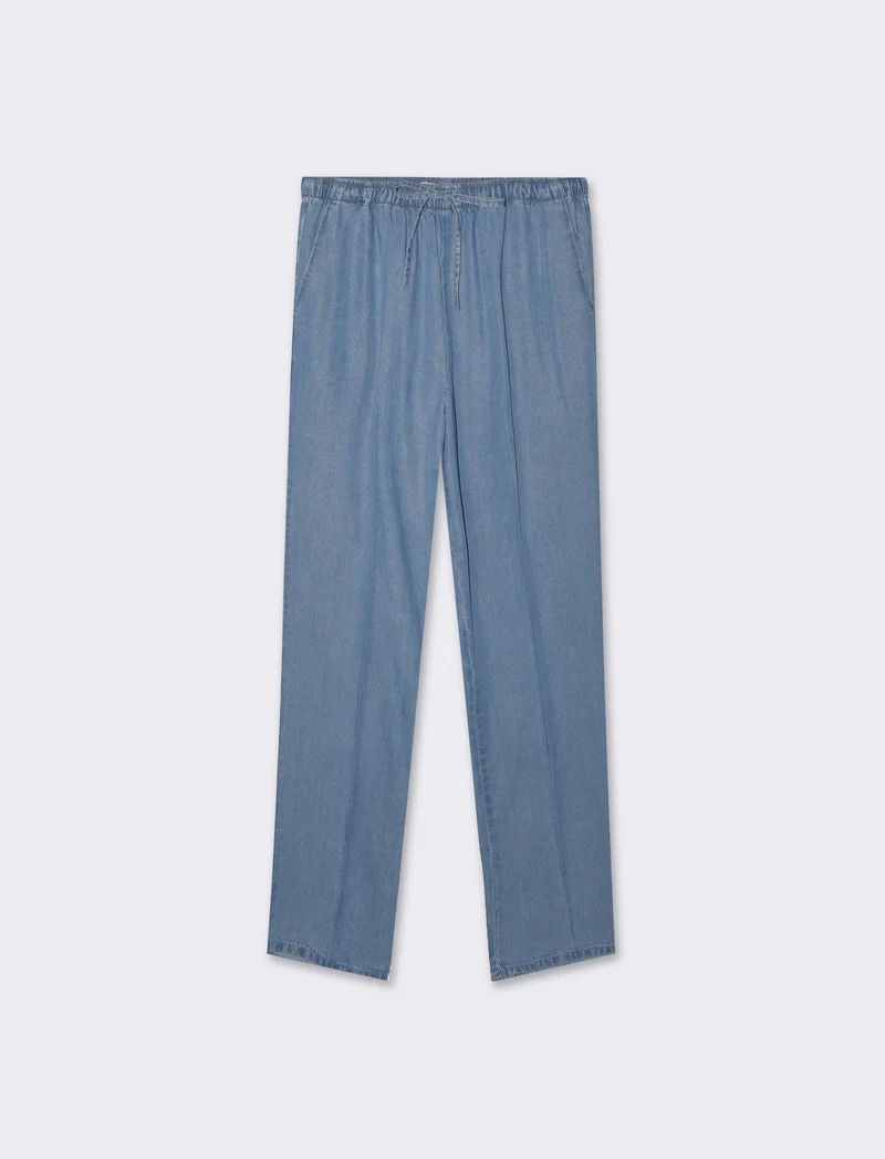 Pantalone con coulisse da donna - Denim