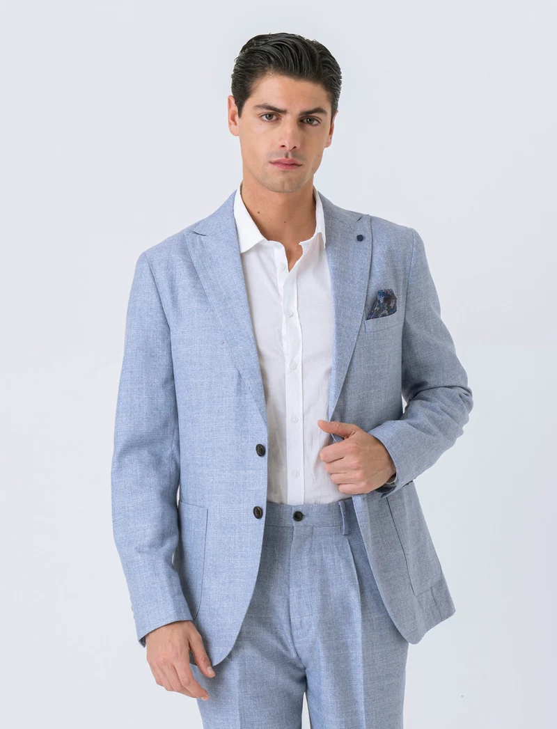 Blazer da completo formal fit da uomo - Celeste