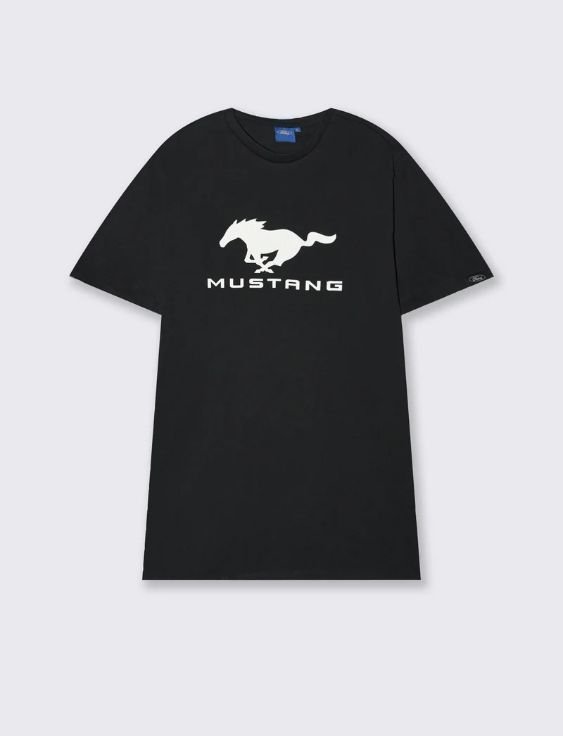 T-shirt stampa Ford GT/MUSTANG da uomo - Nero