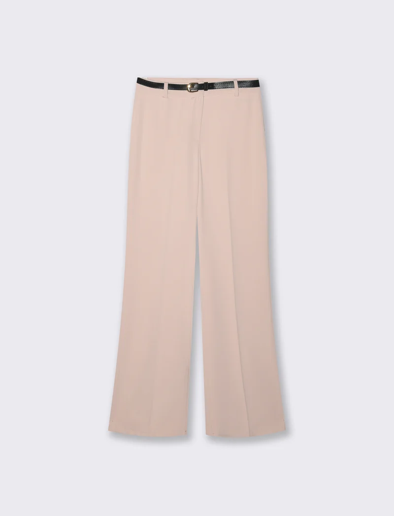 Pantalone palazzo con cintura - Rosa