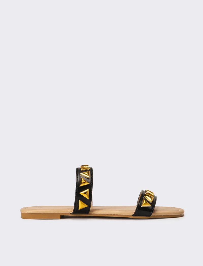 Mule da donna con borchie - Nero