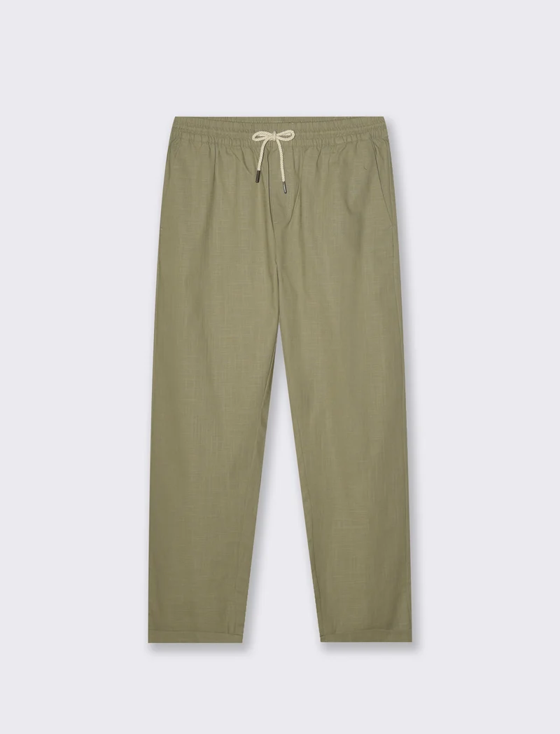 Pantaloni chino jogger cotone slub da uomo - Verde salvia