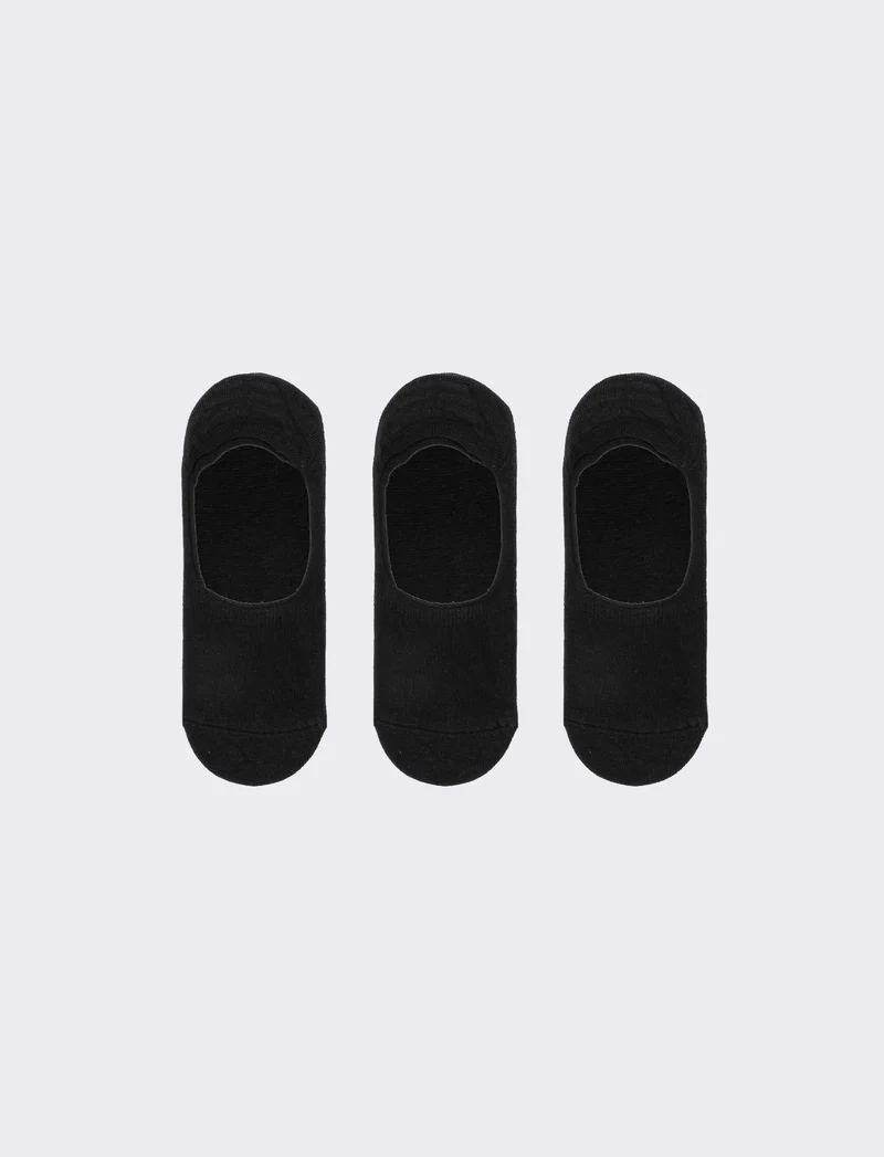 Calzino uomo 3 paia sottopiede con silicone - Nero