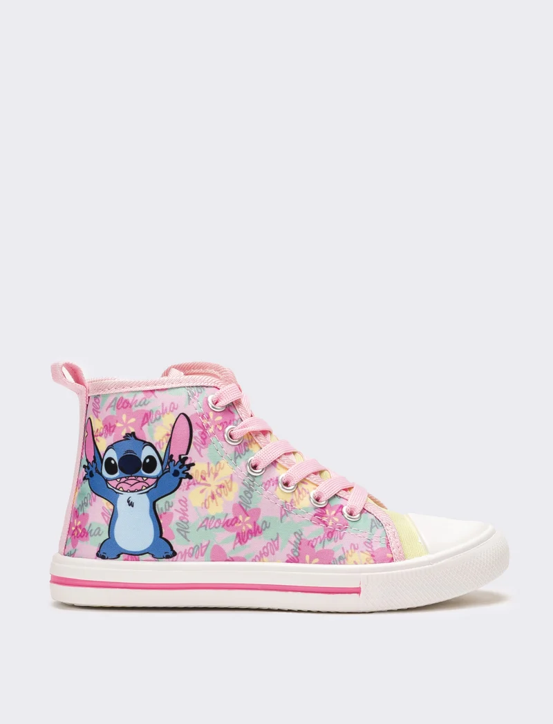 Sneakers a collo alto Stitch © da bambina - Rosa