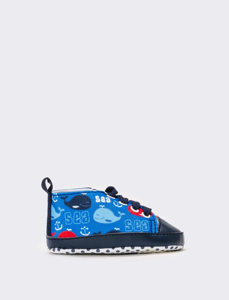 Scarpa a collo alto da neonato - Blu