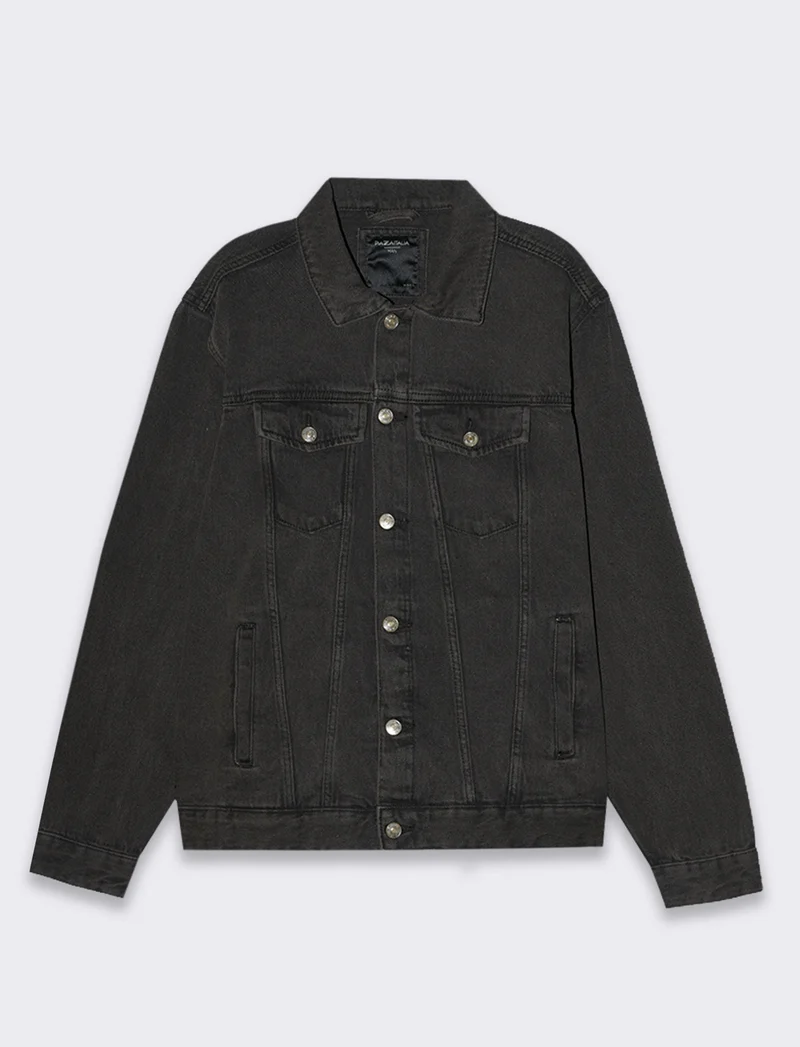 Giubbotto in denim da uomo - Nero