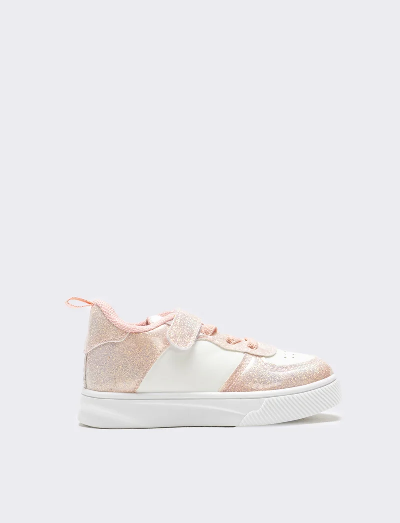 Sneakers da bambina glitterata - Bianco