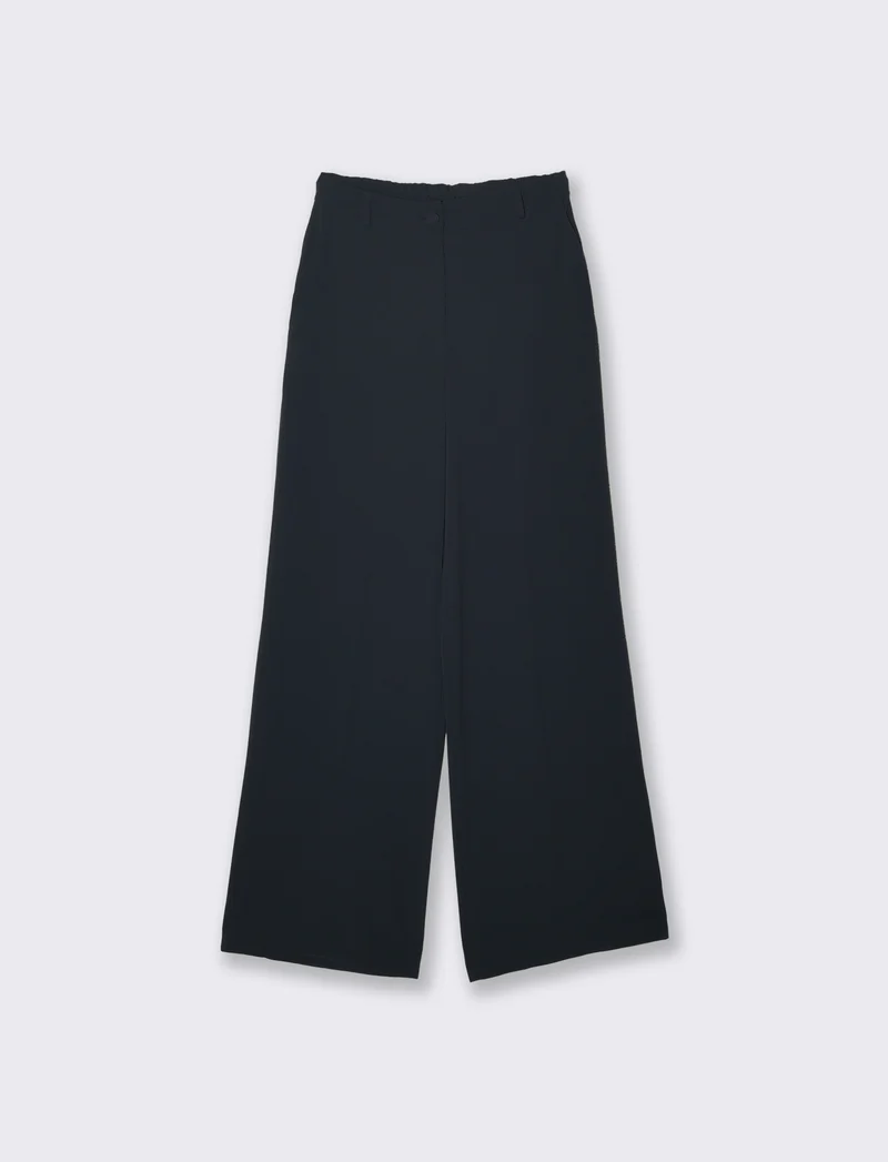 Pantalone palazzo in tessuto fluido - Blu