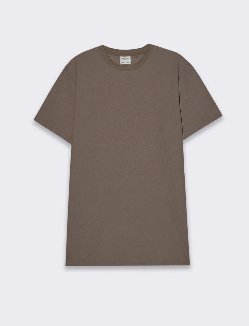 T-shirt waffle regular fit da uomo - Grigio fango