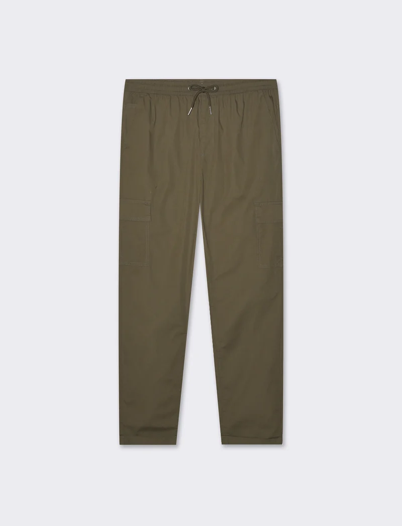 Pantaloni cargo jogger in cotone da uomo - Verde kaki