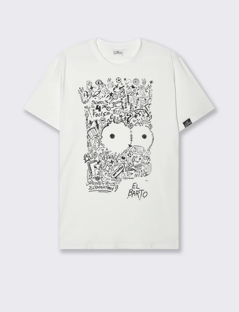 T-shirt stampa simpsons da uomo - Bianco