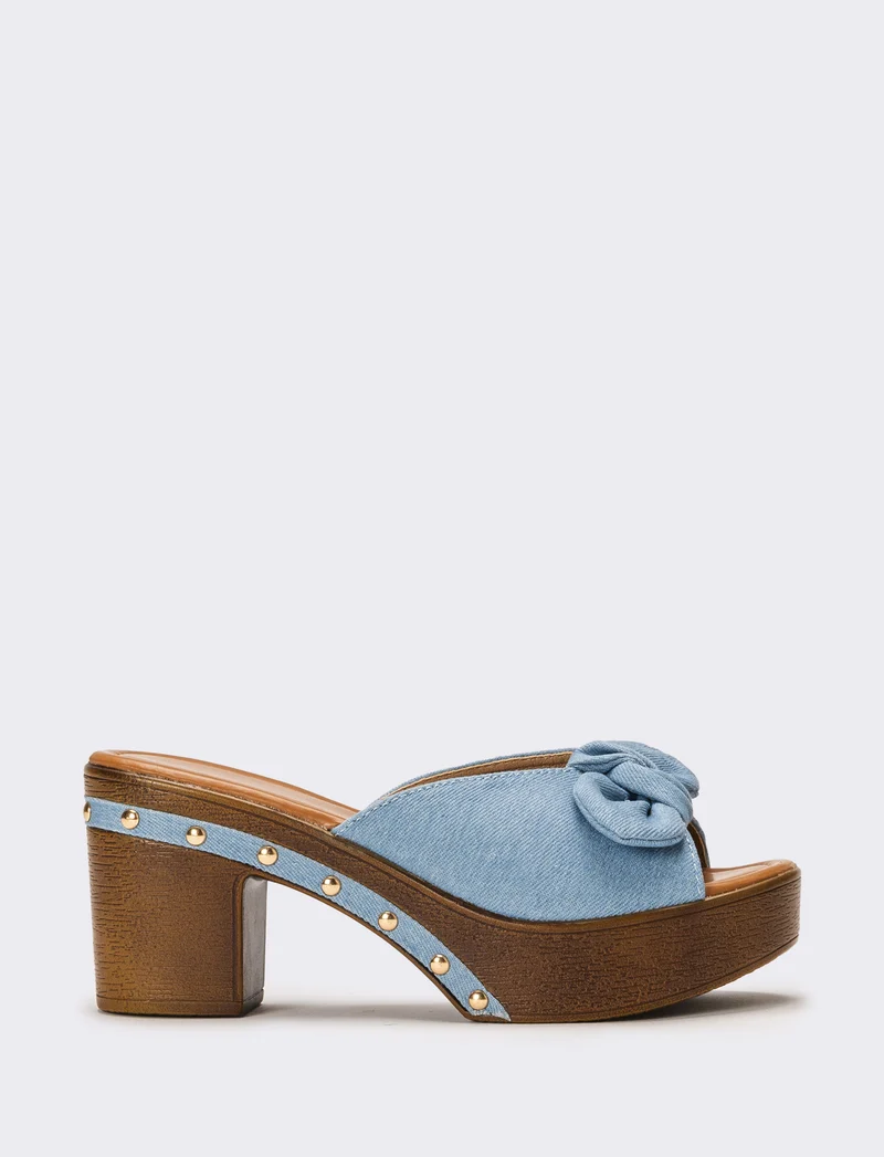Sabot con fiocco da donna - Jeans
