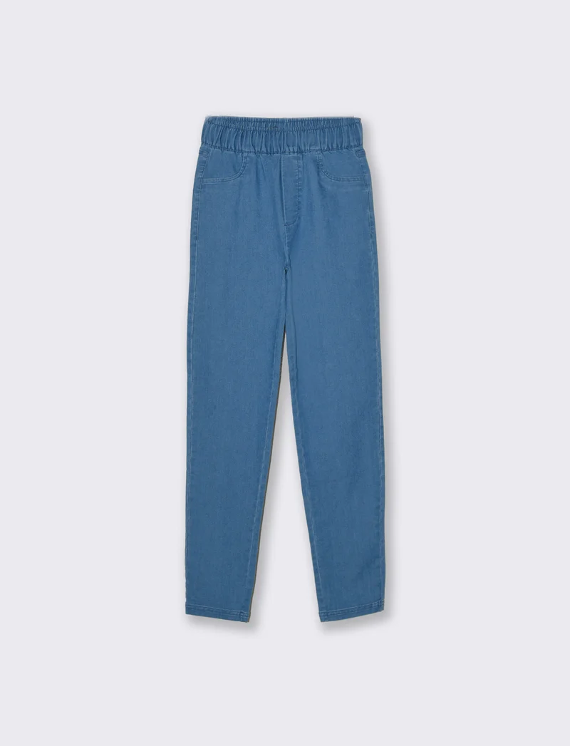 Pantalone con elastico in vita da donna - Denim