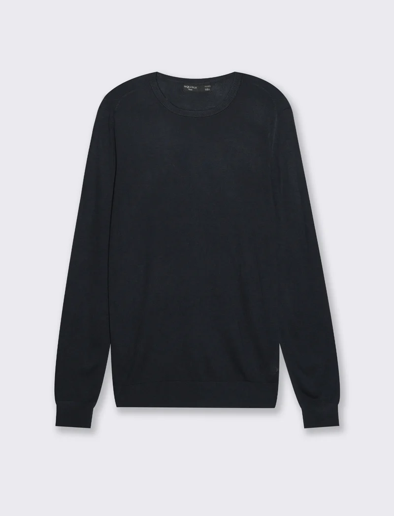Maglia basic effetto cachemere da uomo - Blu