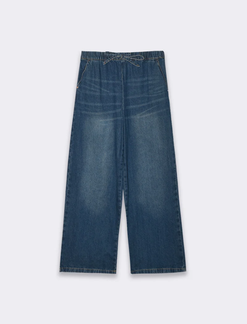 Jeans con coulisse da donna - DENIM SCURO