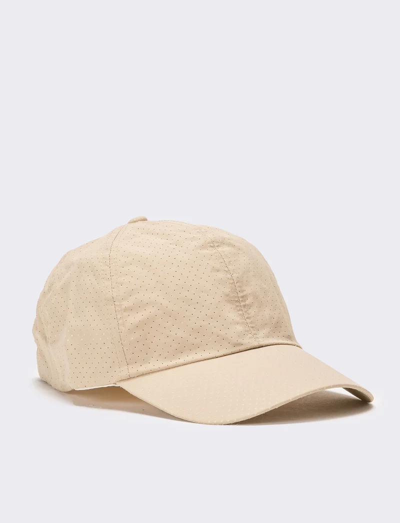 Cappello uomo baseball traforato in nylon - Beige