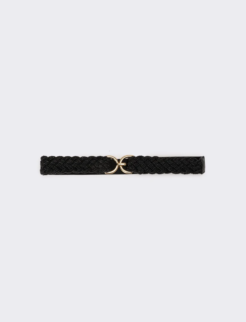 Cintura donna fusciacca elastica con lurex - Nero