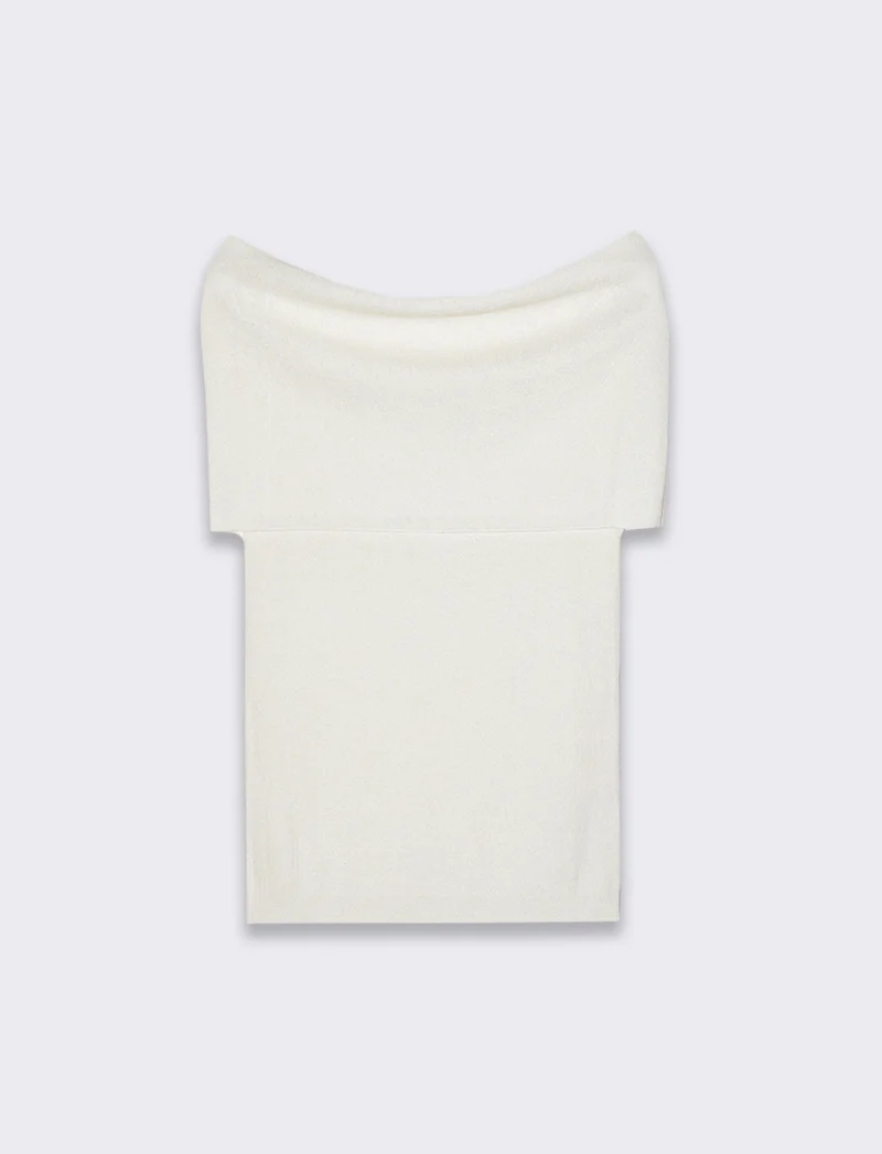 Maglia off shoulder da donna - Avorio