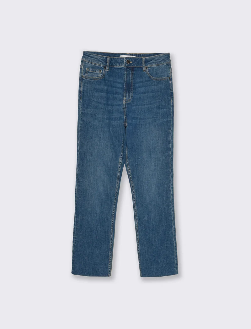 Jeans a gamba larga alla caviglia da donna - Denim